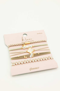 K’lani Glimmer Medium Hair Tie Bracelets in Mauve