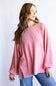 Mineral Wash Pullover for Women in Grapefruit