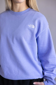 The North Face Oversized Simple Dome Fleece Sweatshirt for Women in Periwinkle Glow