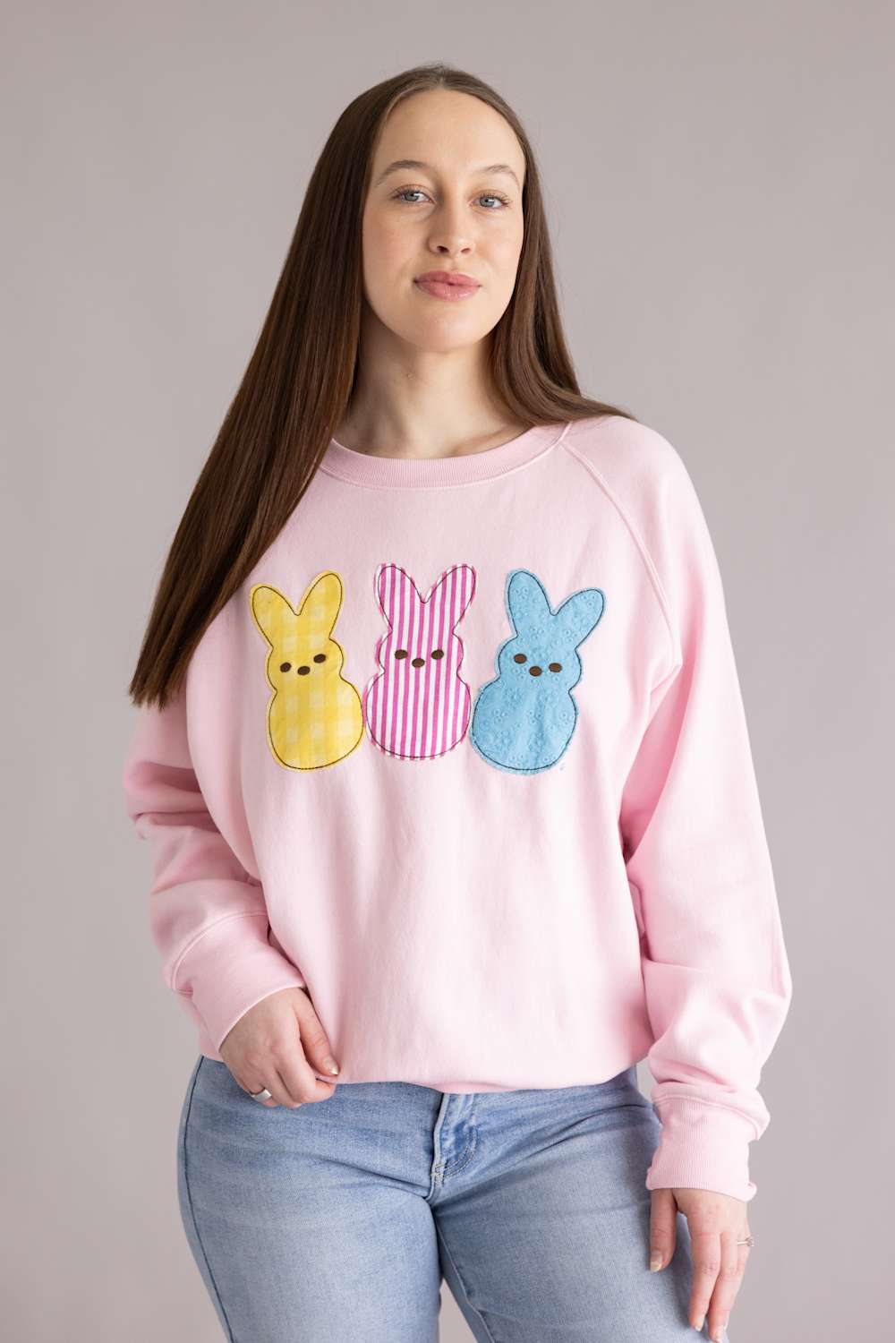 Simply Southern x Peeps Crewneck for Women in Light Pink