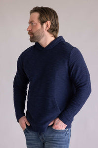 Weatherproof Vintage Boucle Hoodie Sweater for Men in Maritime
