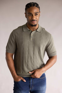 Weatherproof Vintage Pointelle Sweater Polo for Men in Grape Leaf