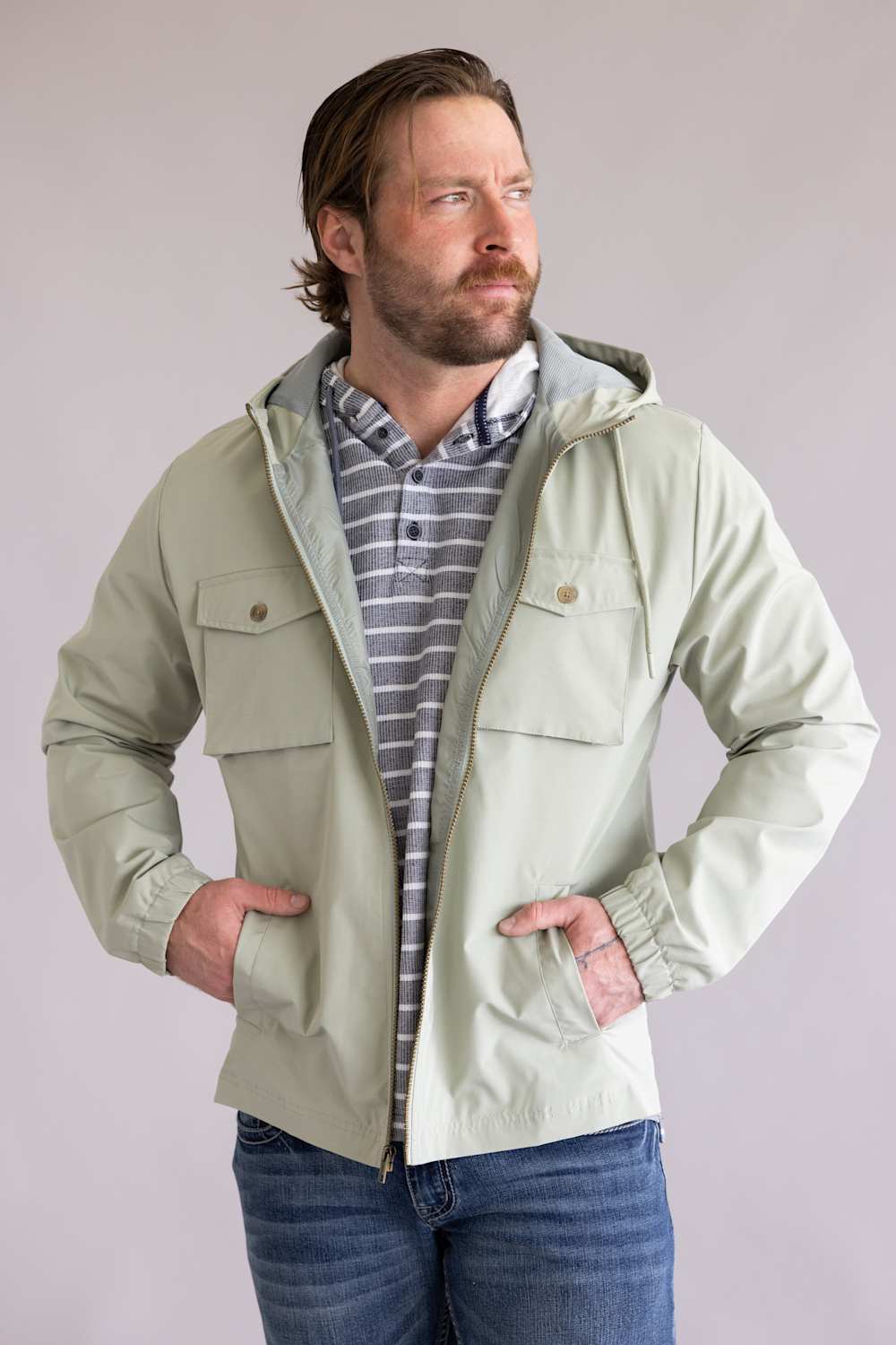 Weatherproof Vintage Poly Memory Safari Jacket for Men in Seagrass
