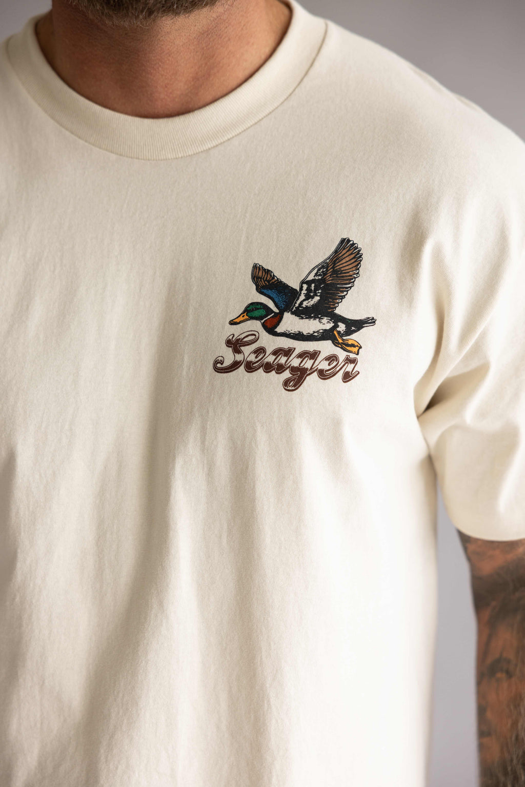 Seager Greenhead T-Shirt for Men in Vintage White