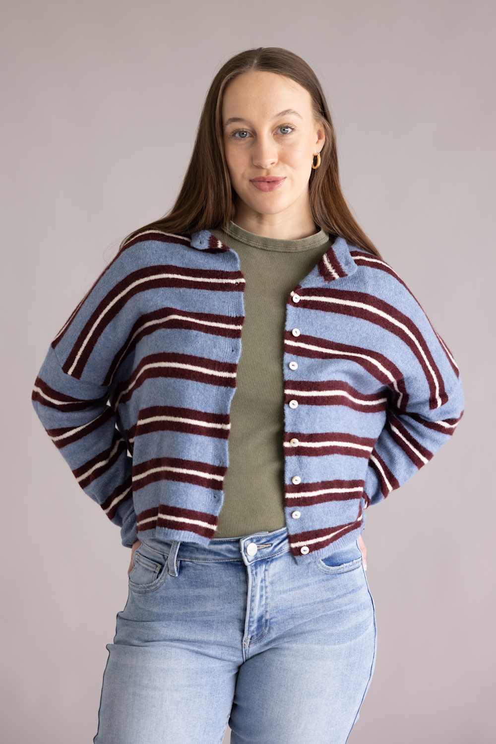 Things Between Piper Varsity Stripe Shirt for Women in Blue