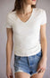Double Layer V-Neck Top for Women in Ivory