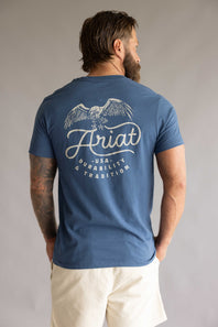 Ariat Drop Down Eagle Classic T-Shirt for Men in Blue