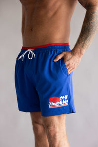 Chubbies Classic Ol’ College Try 5.5” Swim Trunks for Men in Bright Blue