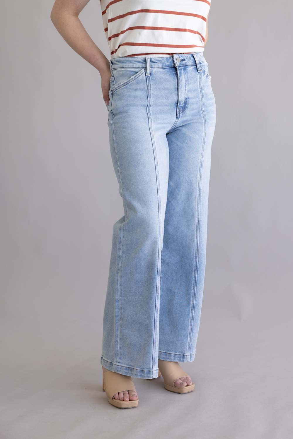 Flying Monkey High Rise Wide Leg Jeans for Women | F6411 – Glik's