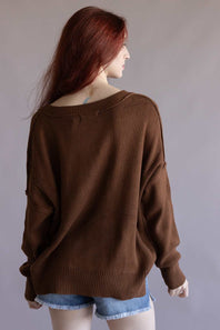 Miracle Knit American Flag Sweater for Women in Camel