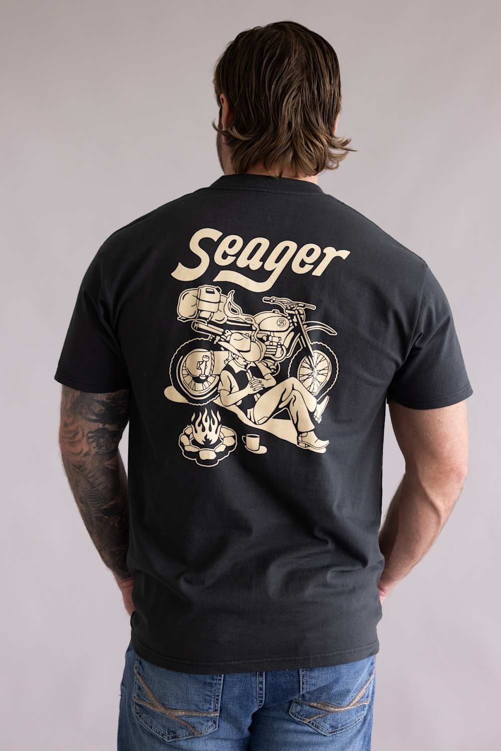 Seager Romero T-Shirt for Men in Vintage Black