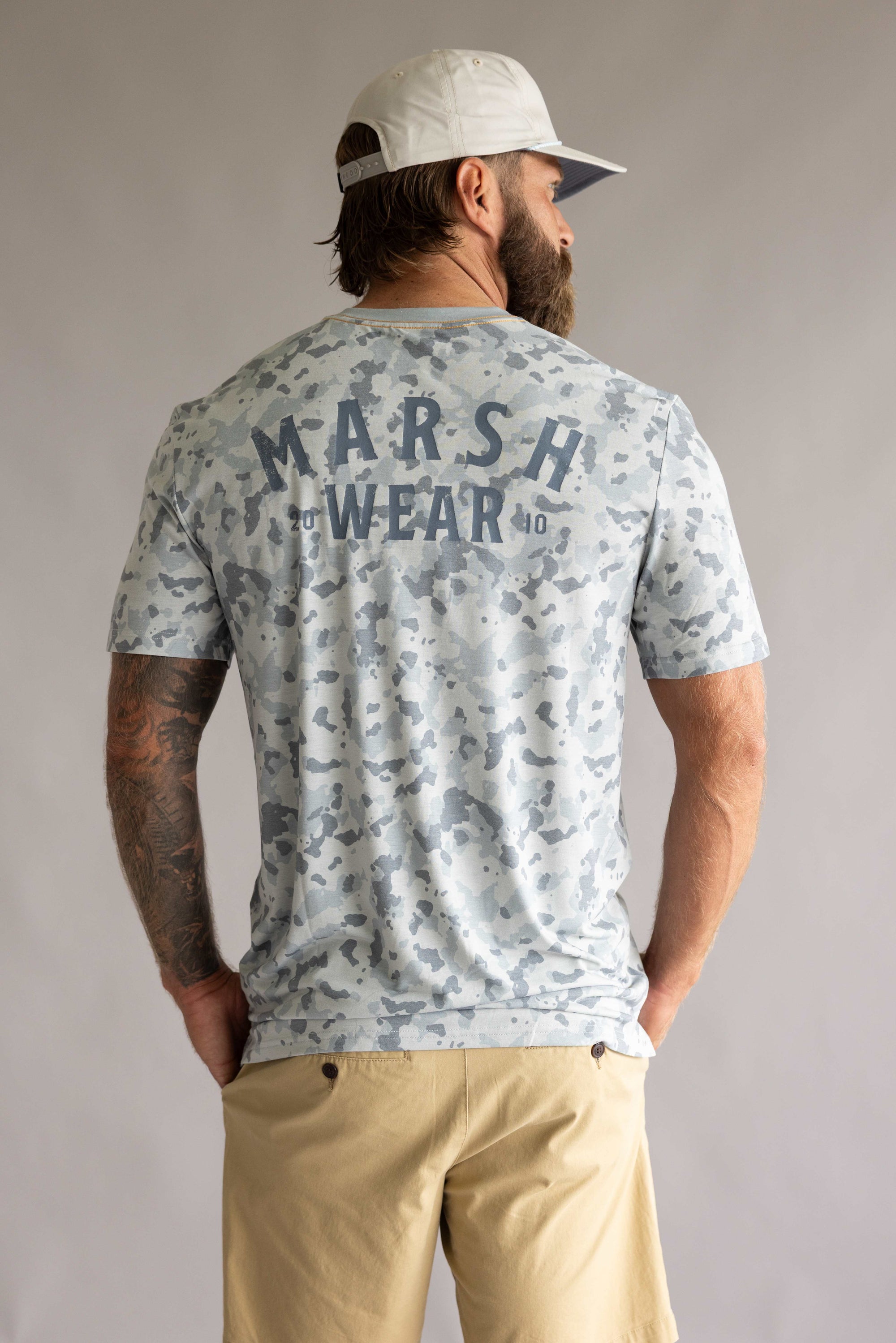 Marsh Wear Stackhouse Hagood T-Shirt for Men in Granite Camo