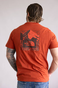  The North Face Mountain Scape Tee for Men in Iron Clay