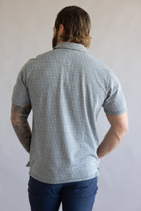 Weatherproof Vintage Jacquard Polo Shirt for Men in Navy
