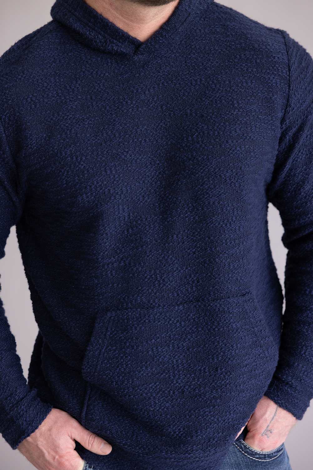 Weatherproof Vintage Boucle Hoodie Sweater for Men in Maritime