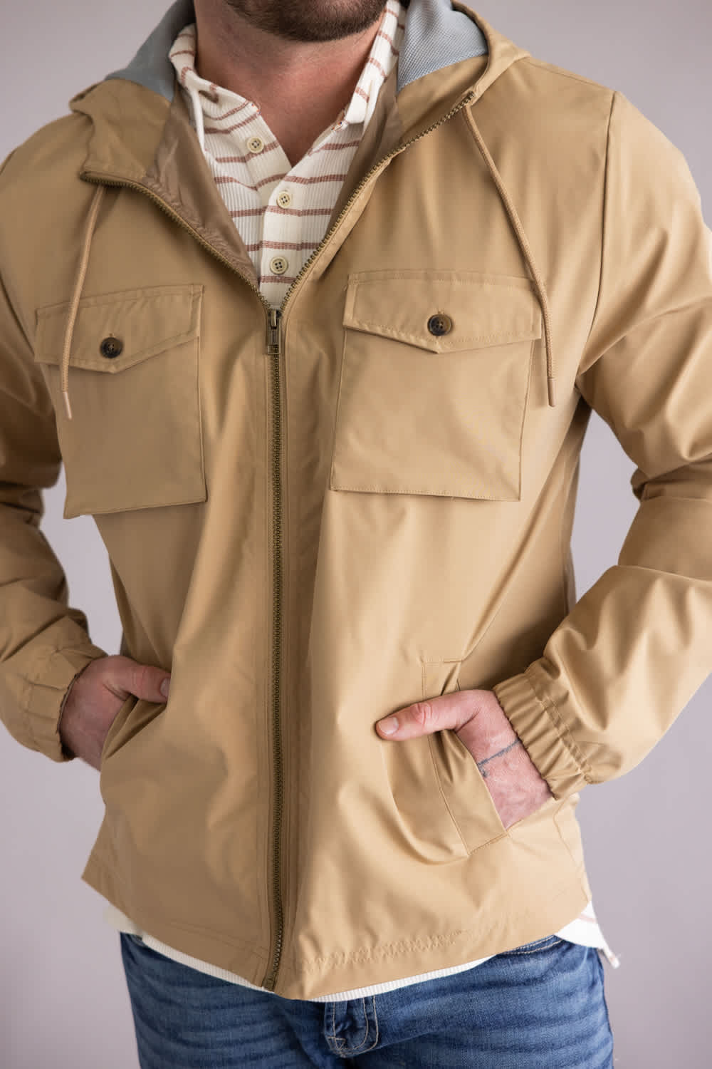 Weatherproof Vintage Poly Memory Safari Jacket for Men in Kelp