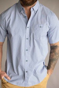 Weatherproof Vintage Poplin Button Up Shirt for Men in Bijou Blue | S2684244GK-BIJOUBLUE