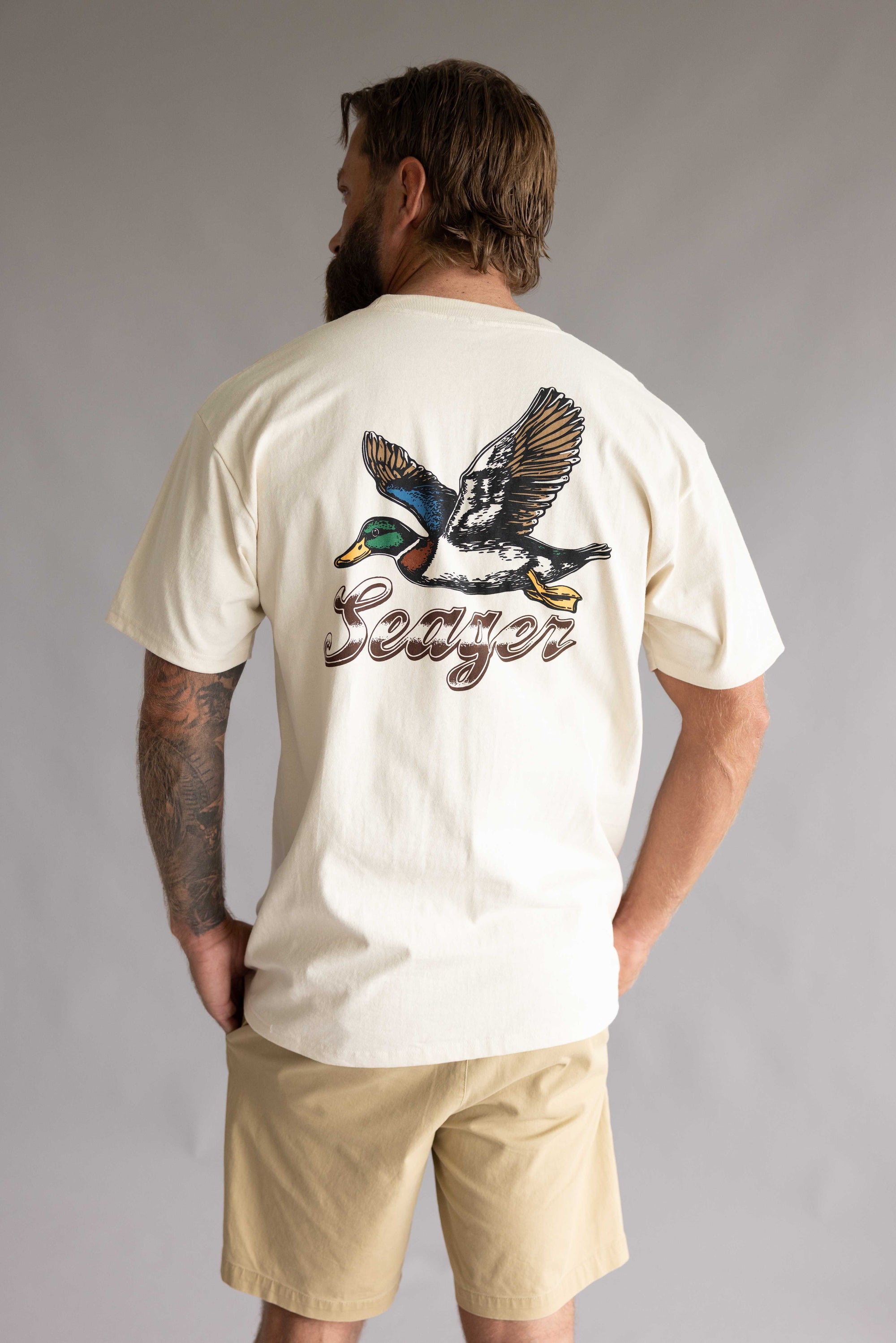 Seager Greenhead T-Shirt for Men in Vintage White