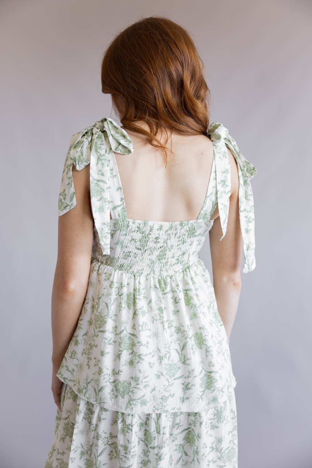 Tiered Floral Maxi Dress for Women in Sage | TB8814-SAGEMULTI