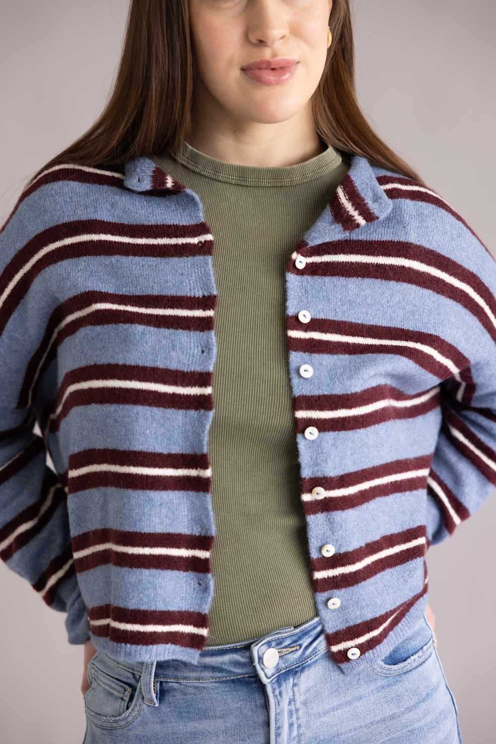 Things Between Piper Varsity Stripe Shirt for Women in Blue