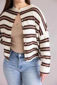 Things Between Piper Varsity Stripe Shirt for Women in Ivory