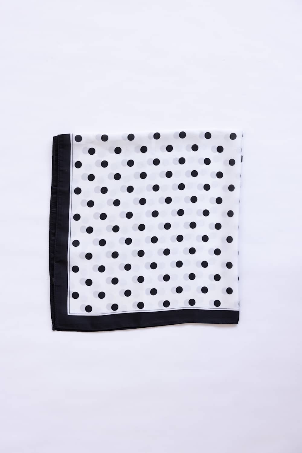 Polka Dot Silk Scarf for Women in Black/White