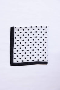 Polka Dot Silk Scarf for Women in Black/White