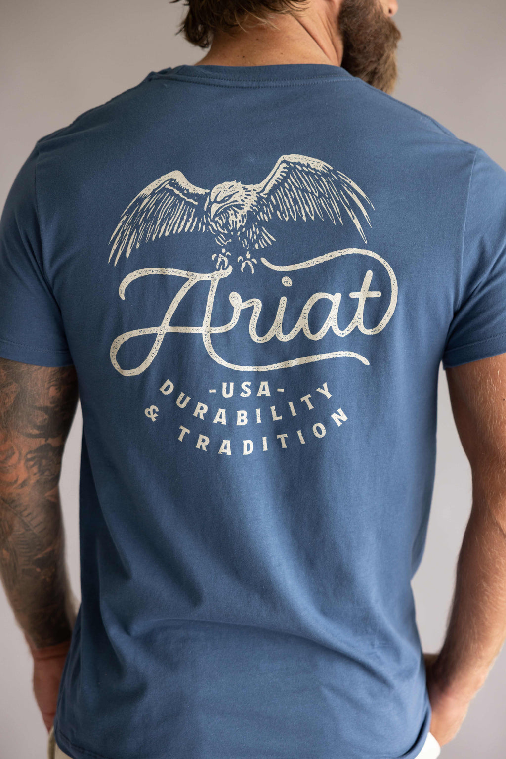 Ariat Drop Down Eagle Classic T-Shirt for Men in Blue