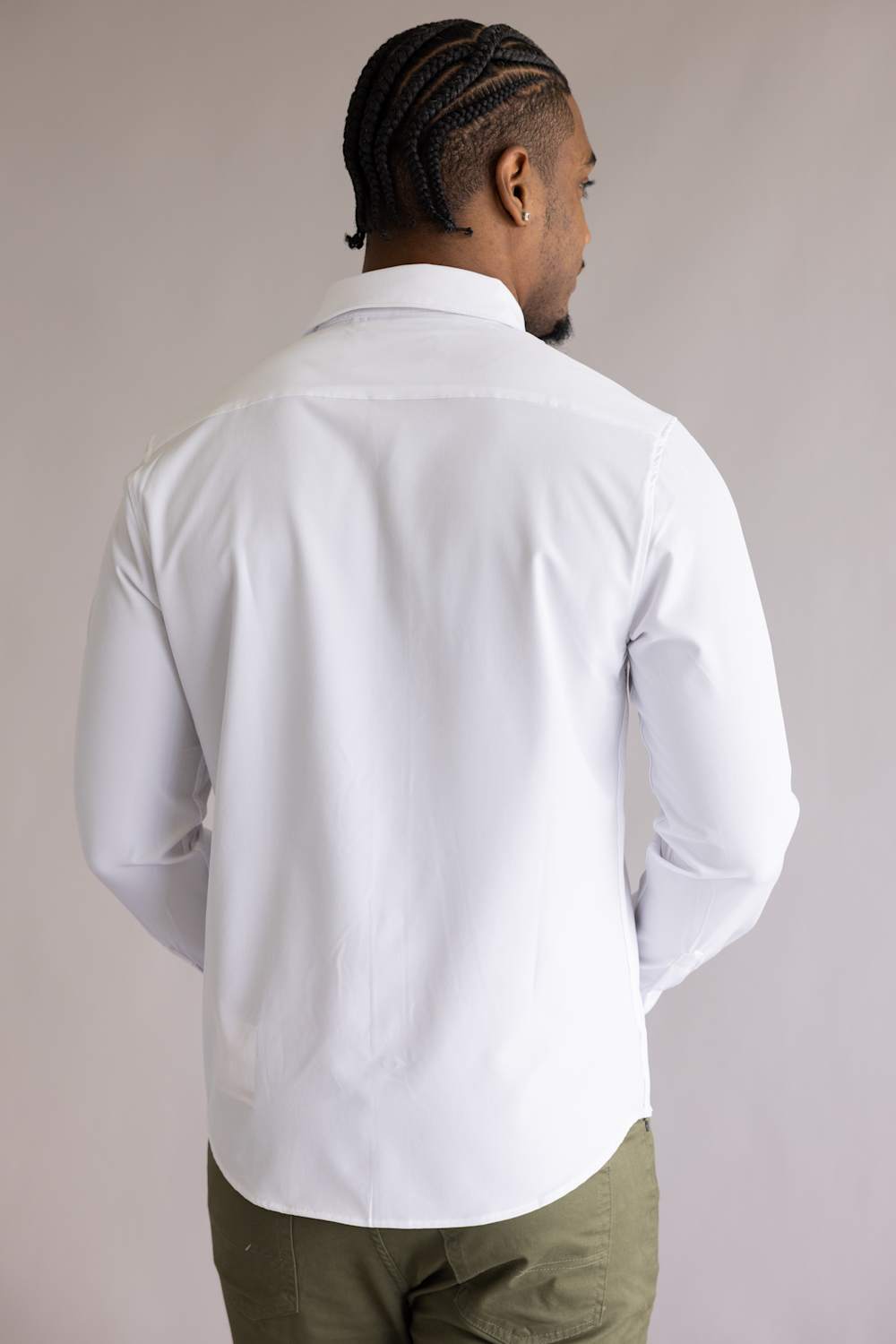 Denim & Flower Dressy Tech Stretch Shirt for Men in White 