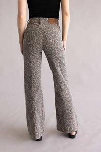  Hidden High Rise Happi Cheetah Flare Jeans for Women 