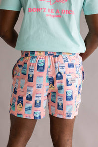 Party Pants King of Rizz Swim Shorts for Men in Cyan