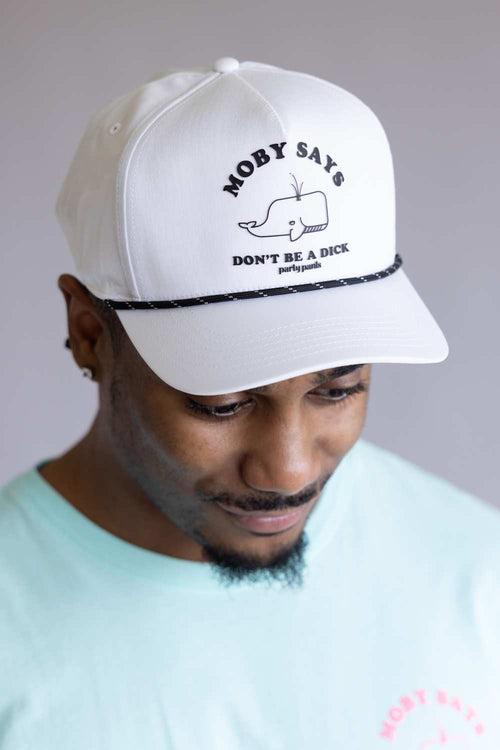 Party Pants Moby Says Snapback Hat for Men in White 