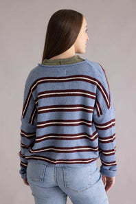 Things Between Piper Varsity Stripe Shirt for Women in Blue