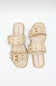 Pierre Dumas Empress Buckle Slide Sandals for Women in Nude