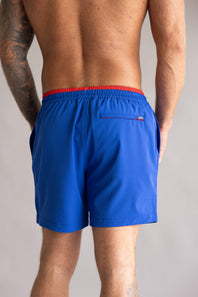 Chubbies Classic Ol’ College Try 5.5” Swim Trunks for Men in Bright Blue