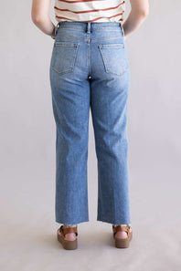 Flying Monkey High Rise Distressed Slim Wide Leg Jeans for Women
