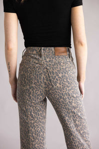  Hidden High Rise Happi Cheetah Flare Jeans for Women 