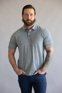 Weatherproof Vintage Jacquard Polo Shirt for Men in Navy
