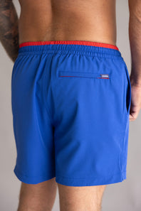 Chubbies Classic Ol’ College Try 5.5” Swim Trunks for Men in Bright Blue