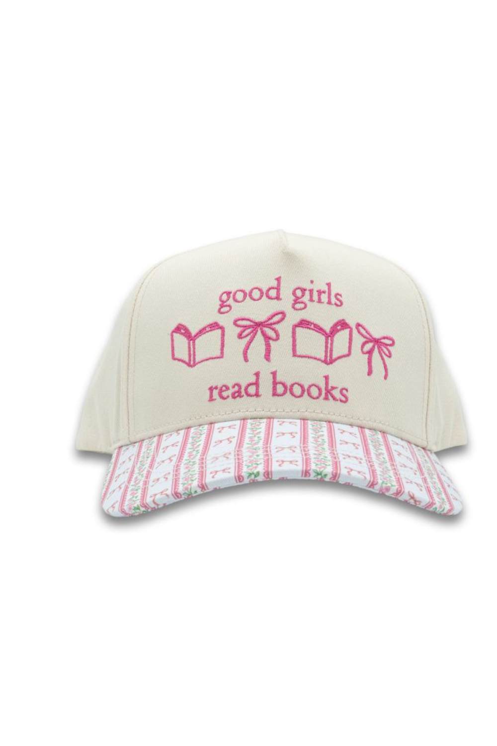 Simply Southern Books Trucker Hat for Women in Cream/Pink