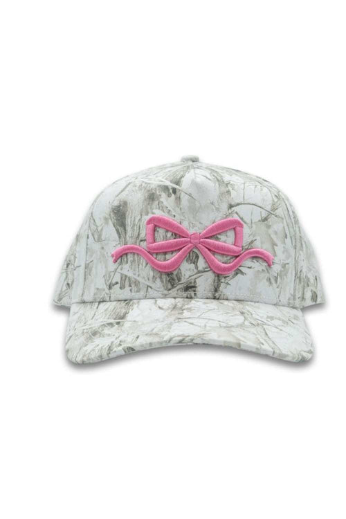 Simply Southern Bow Camo Trucker Hat for Women in White Camo