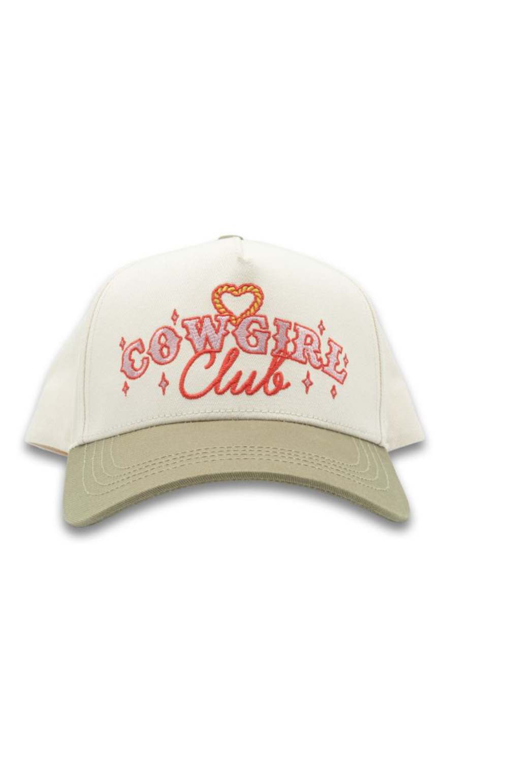 Simply Southern Cowgirl Club Trucker Hat for Women in Cream/Brown
