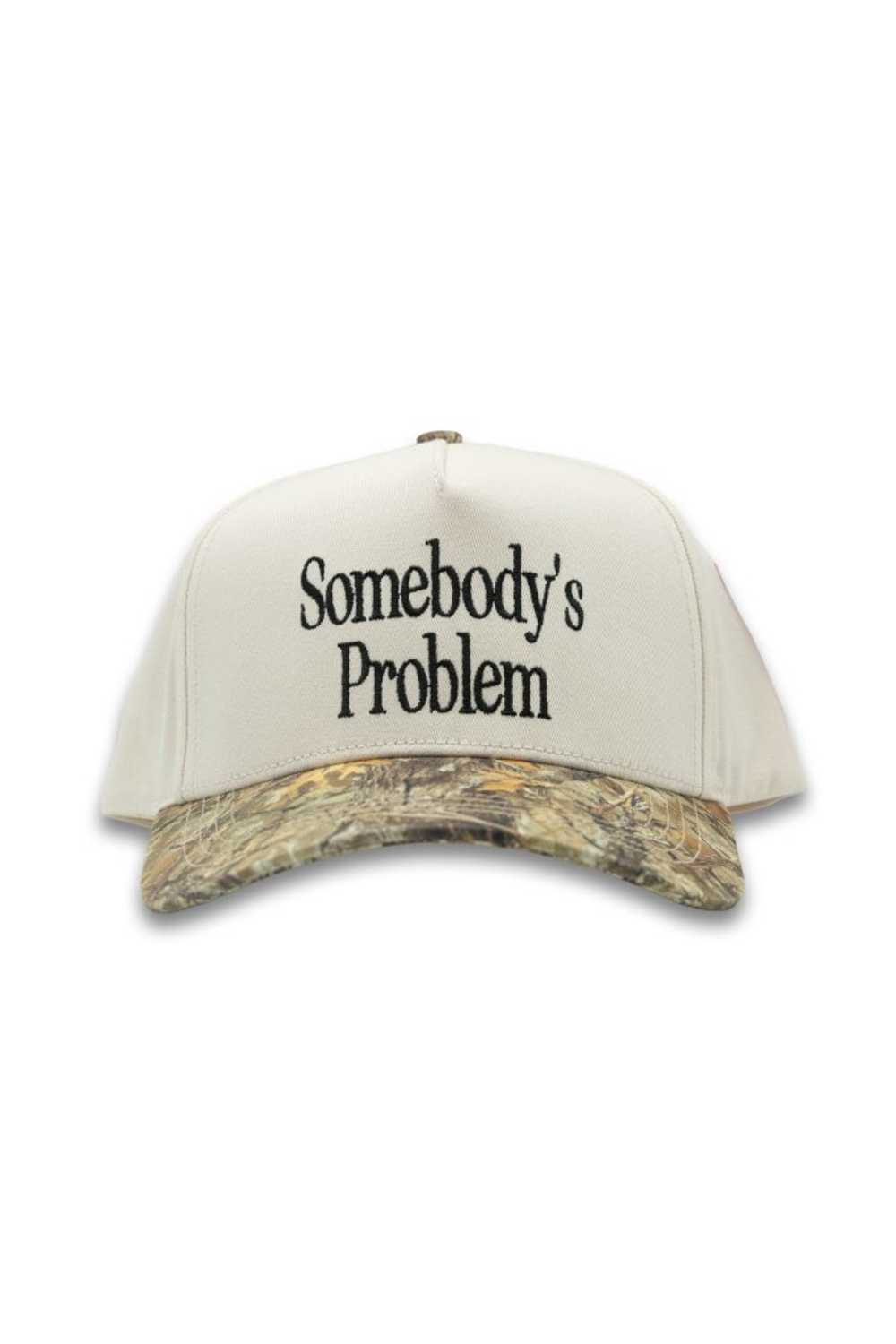 Simply Southern Somebody’s Problem Trucker Hat for Women in Cream/Camo