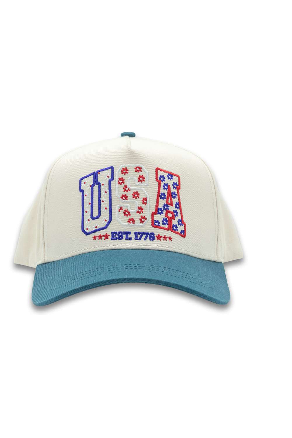 Simply Southern USA Trucker Hat for Women in Teal/Cream
