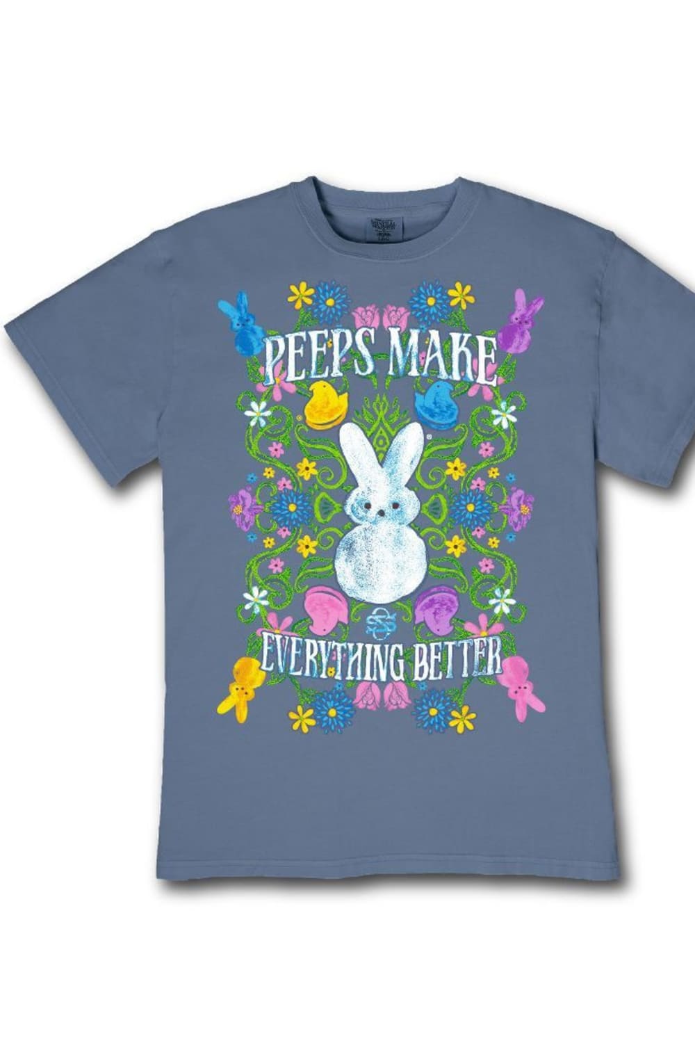 Simply Southern x Peeps Vintage Mineral Wash T-Shirt for Women in Denim