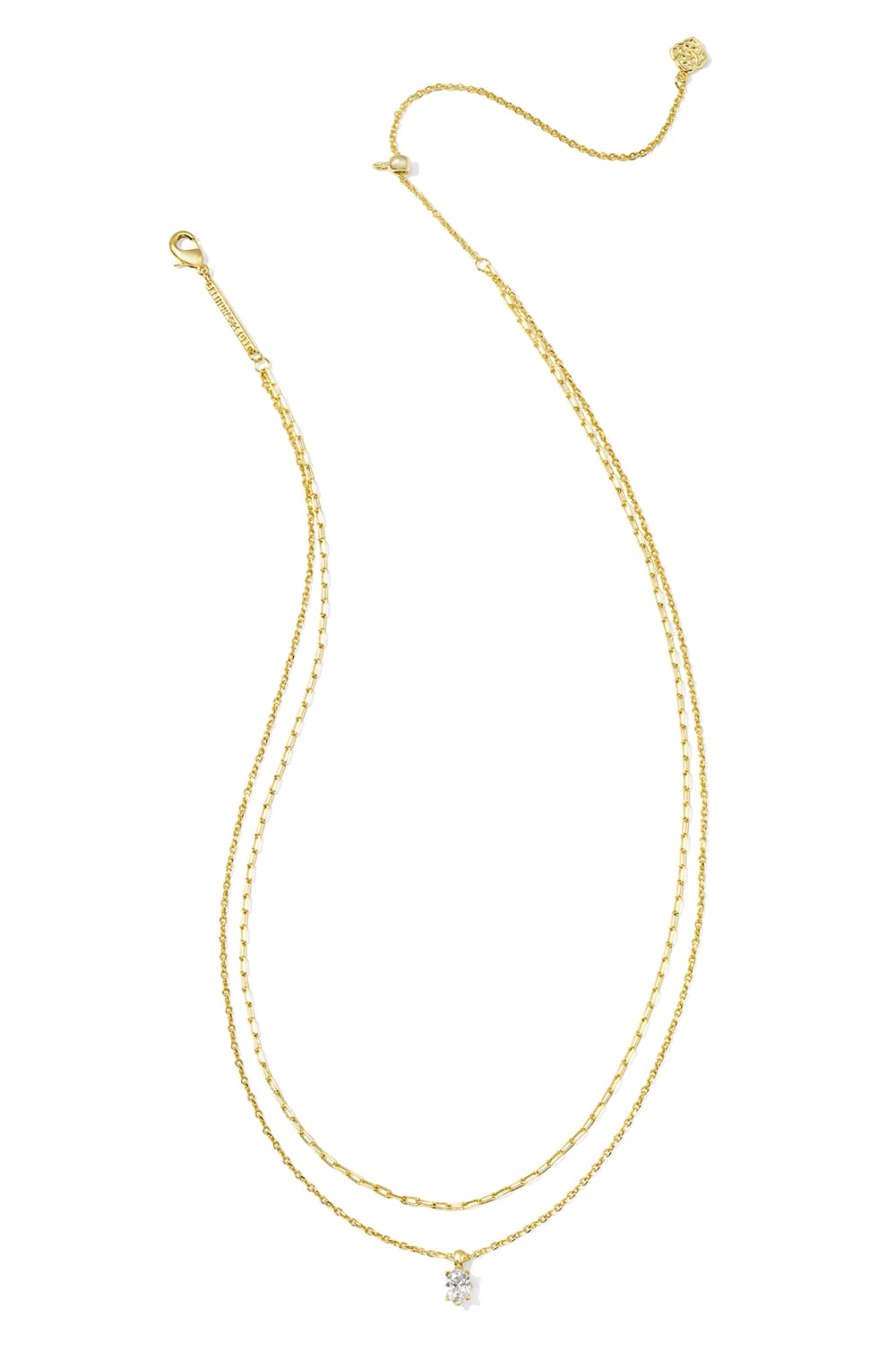 Kendra Scott Gold Cailin Multi Strand Necklace for Women in White Crystal