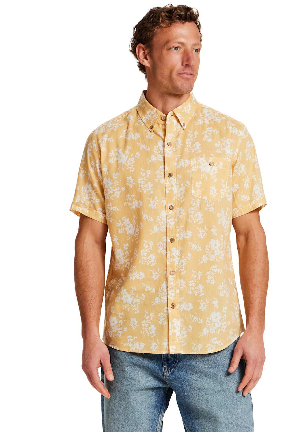 Weatherproof Vintage Cotton Linen Pattern Button Down in Misted