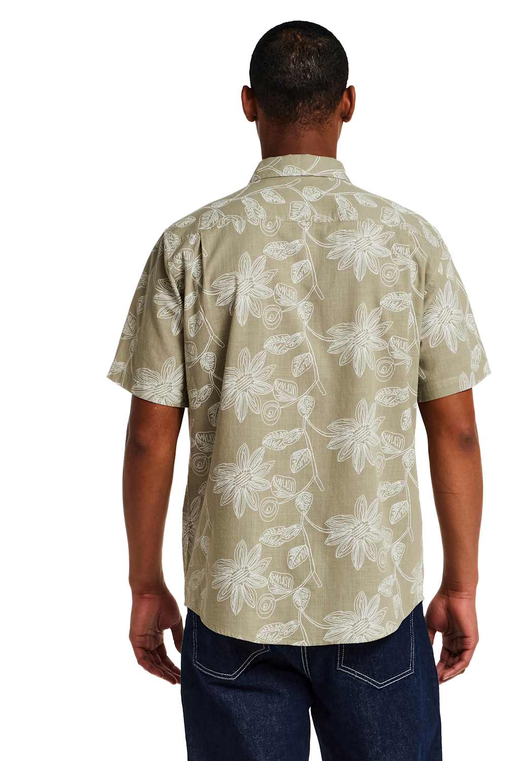 Weatherproof Vintage Cotton Pattern Button Up Shirt for Men in Sea Grass