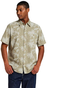 Weatherproof Vintage Cotton Pattern Button Up Shirt for Men in Sea Grass