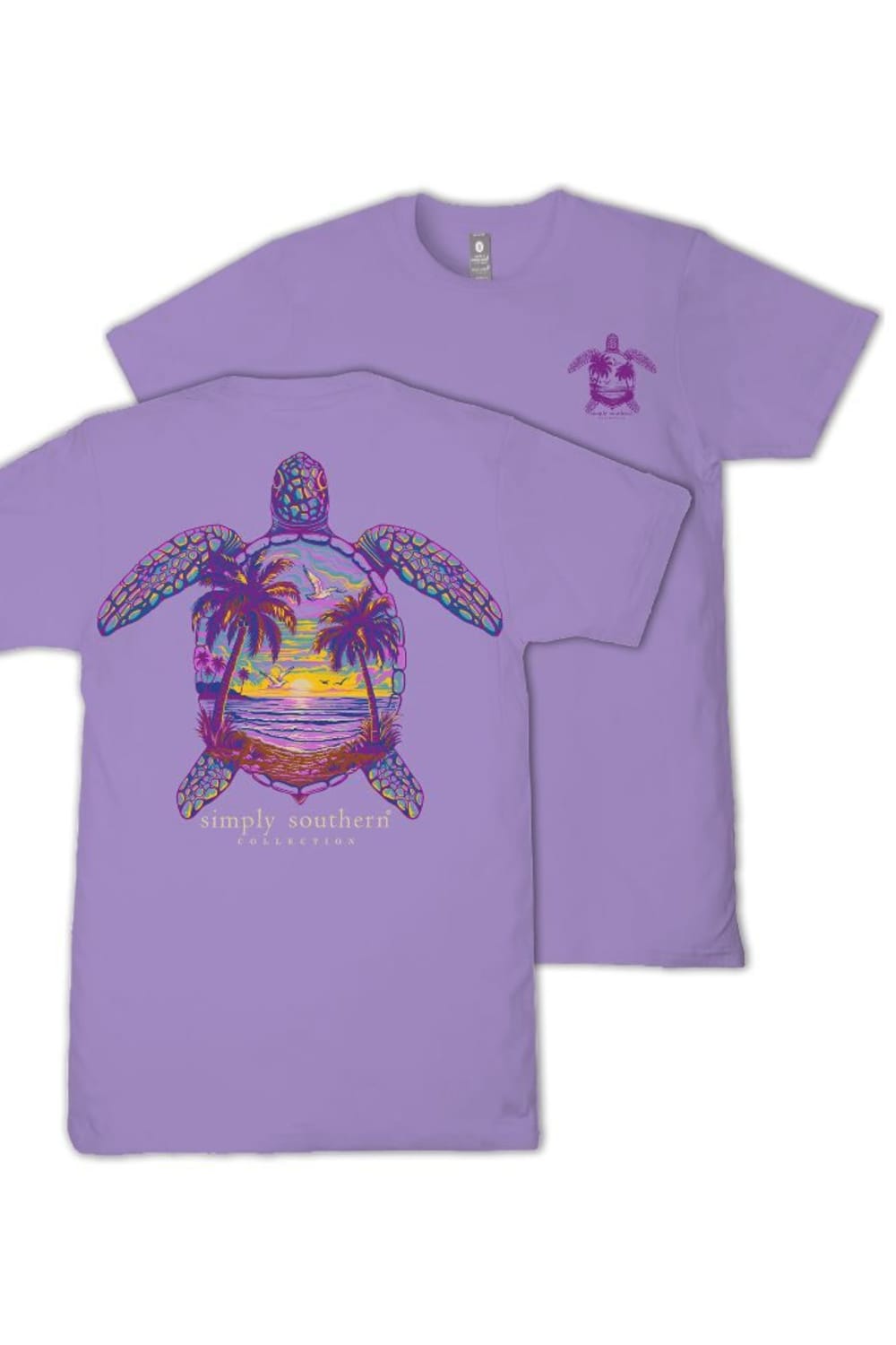  Simply Southern Sunset Turtle T-Shirt for Women in Grape 